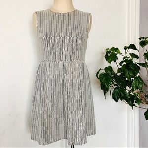 LOFT Black and White Herringbone Dress